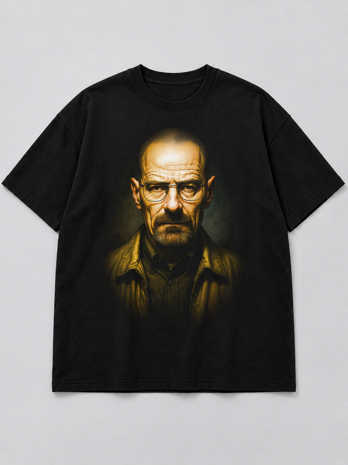 Polera Walter White Portrait negra de corte amplio