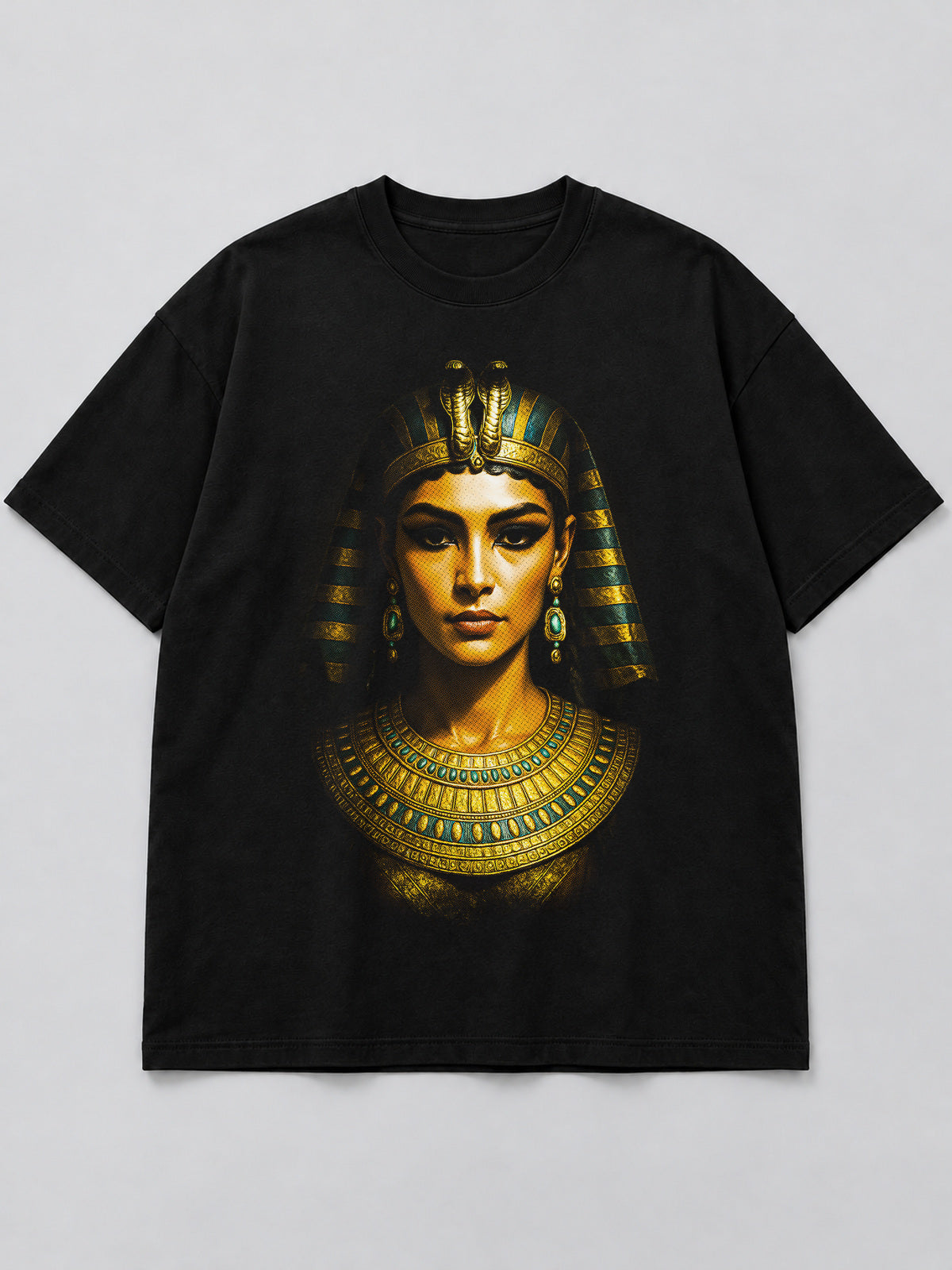 Polera Regal Cleopatra Portrait negra de corte amplio