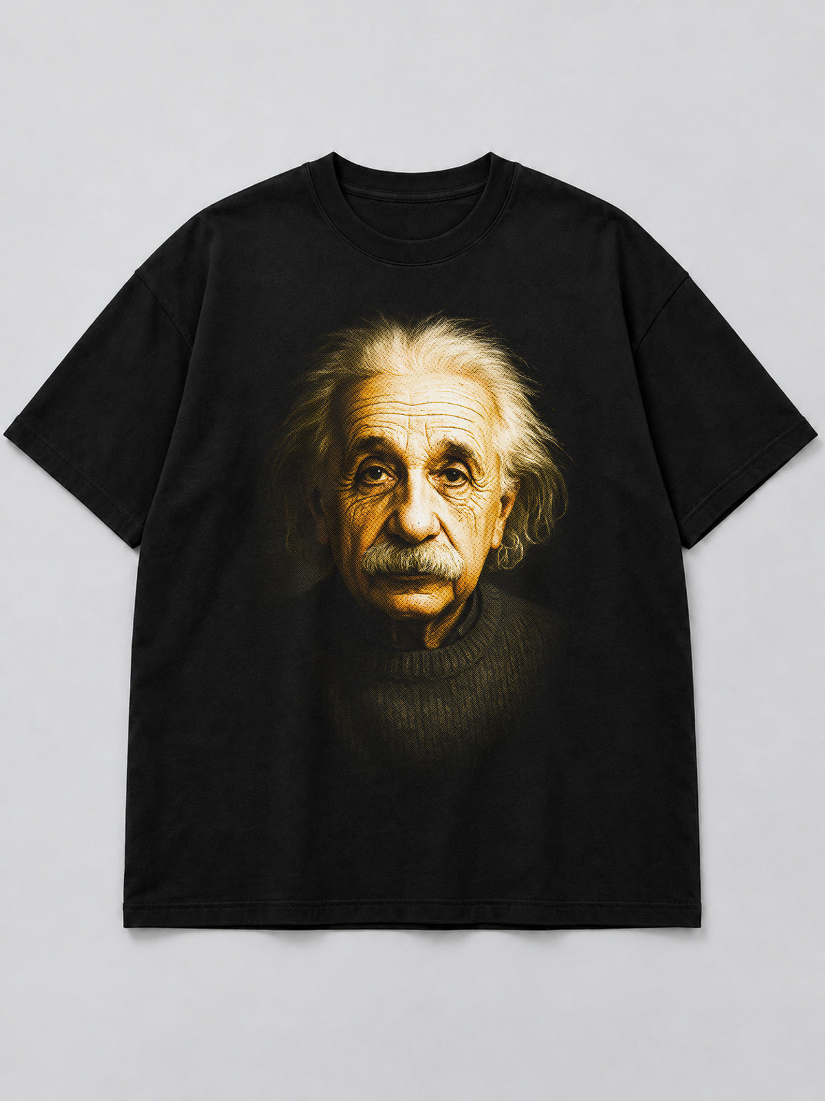 Polera Einstein's Brilliant Portrait negra de corte amplio