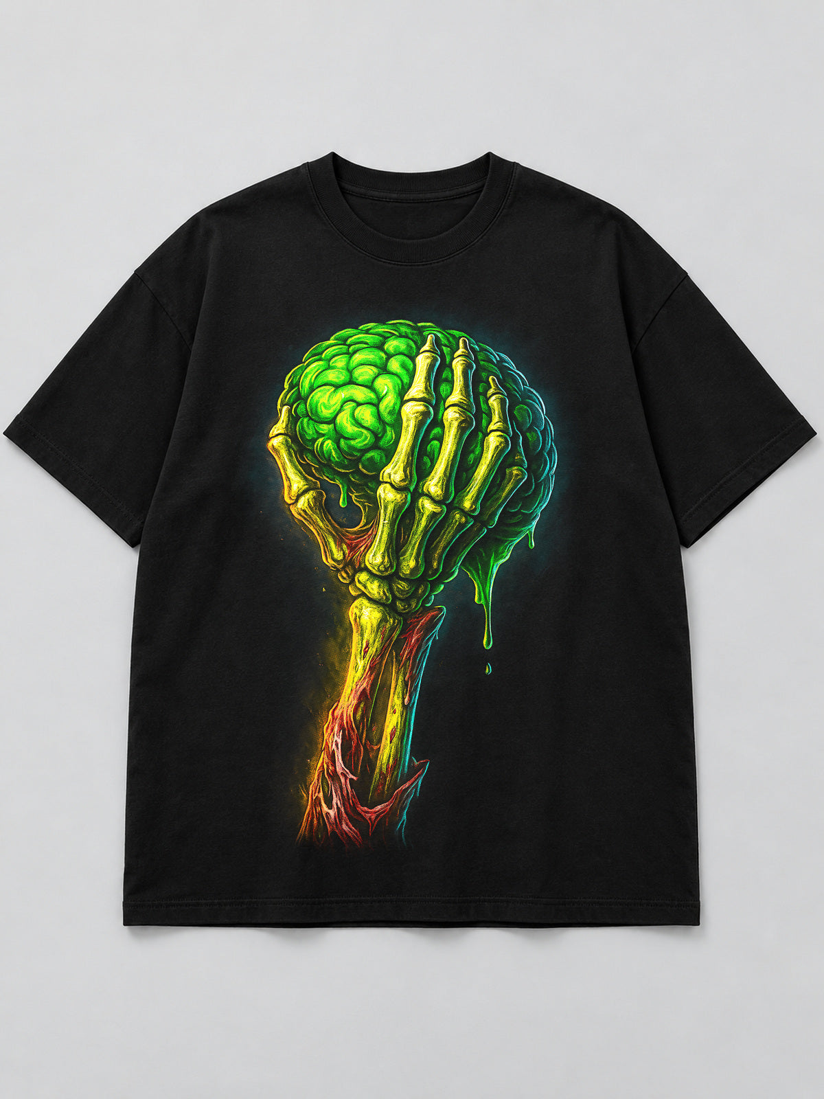 Polera Mano Cerebro Zombie - Halloween 2026