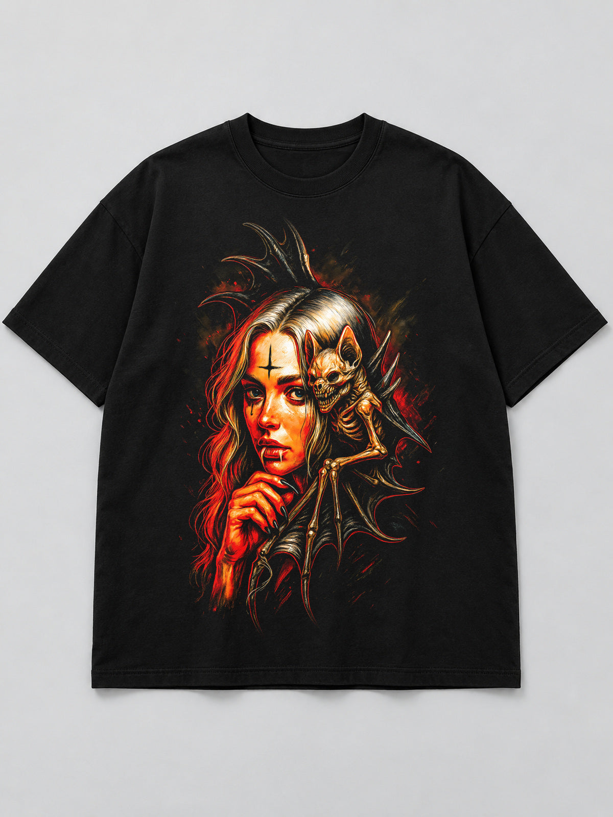 Polera Bruja y Gato Esqueleto - Halloween 2026