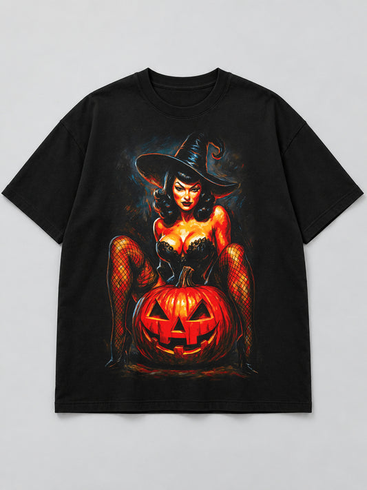 Polera Bruja Pin-Up - Halloween 2026