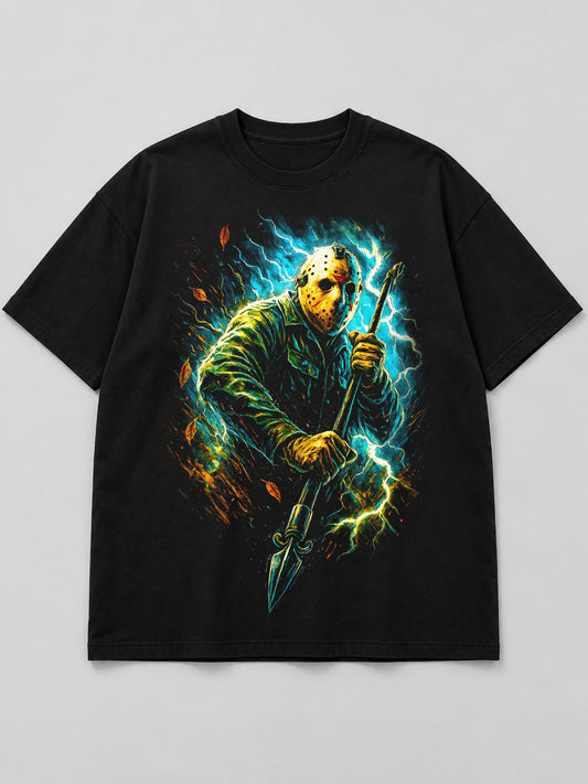 Polera Máscara de Hockey Eléctrica - Halloween 2026