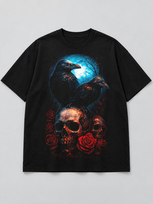 Polera Cuervos y Calaveras - Halloween 2026