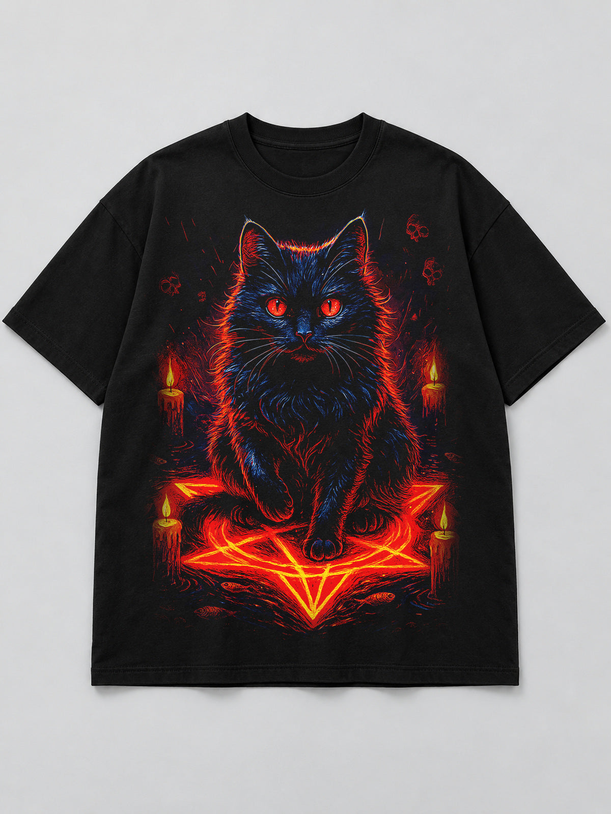 Polera Gato del Pentagrama - Halloween 2026