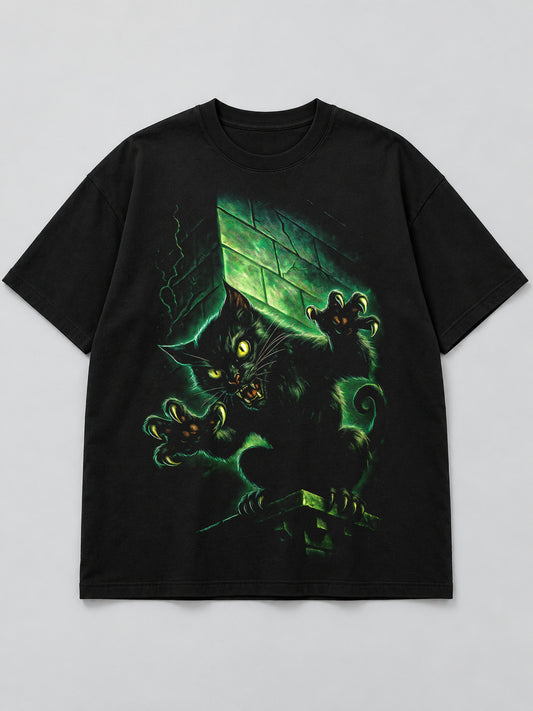 Polera Gato Sombra Verde - Halloween 2026