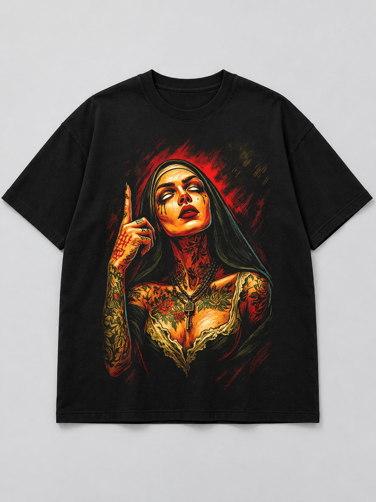 Polera Monja Tatuada - Halloween 2026