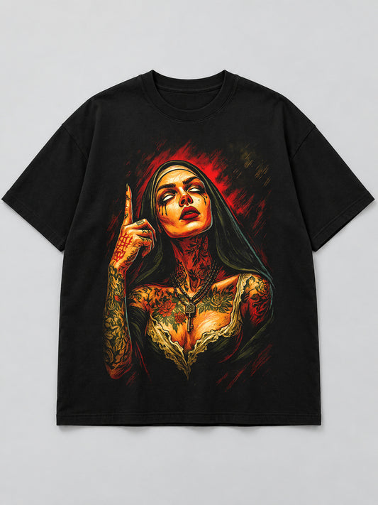 Polera Monja Tatuada - Halloween 2026