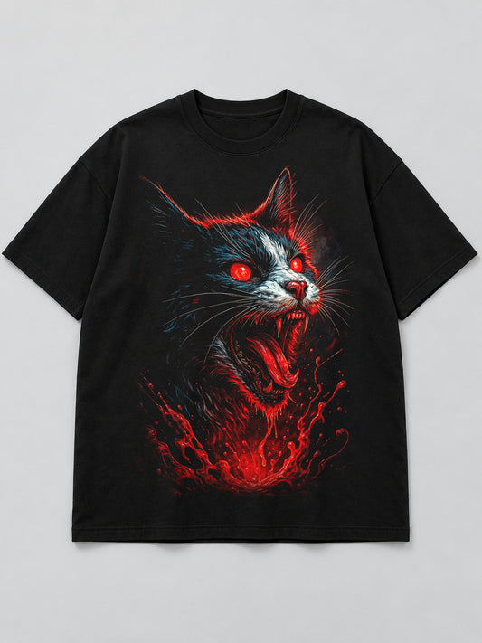 Polera Gato Demonio Rojo - Halloween 2026