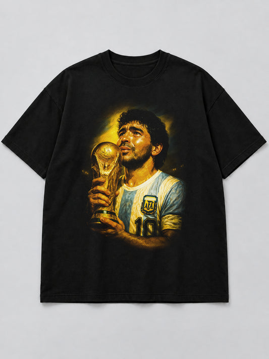 Polera Argentine Football Legend negra de corte amplio