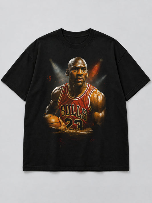 Polera Legendary Basketball Icon negra de corte amplio