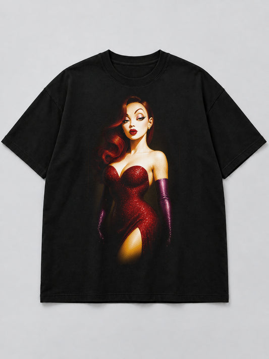 Polera Glamorous Femme Fatale negra de corte amplio