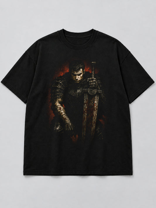 Polera Medieval Warrior's Grief negra de corte amplio
