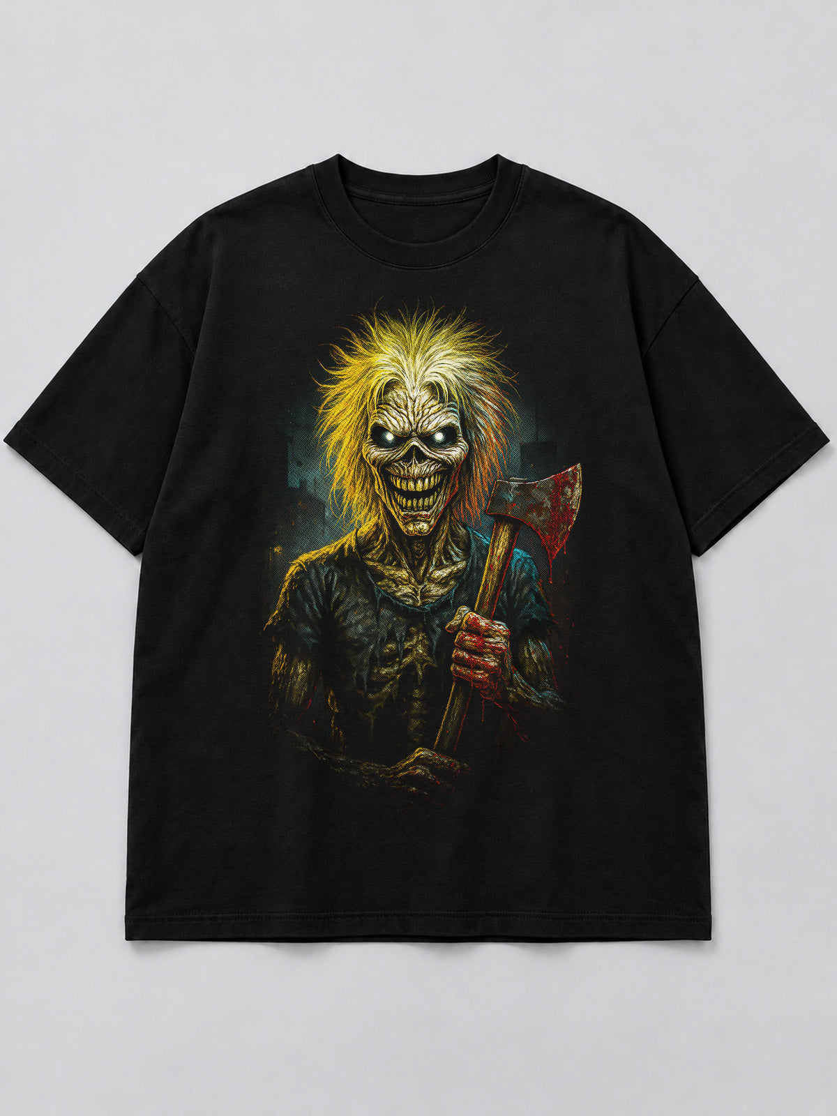 Polera Eddie's Sinister Gaze negra de corte amplio