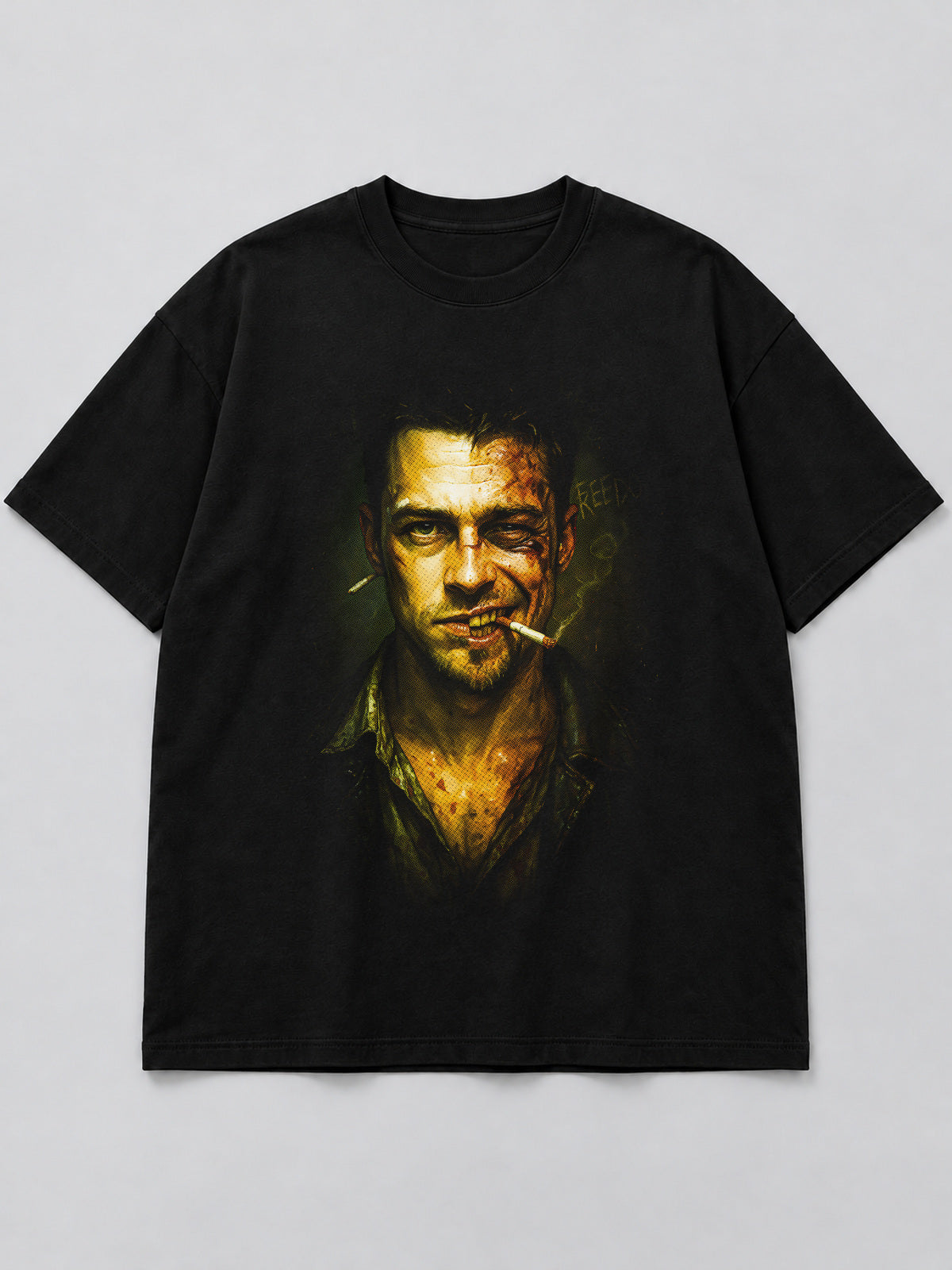 Polera Duality of Chaos negra de corte amplio