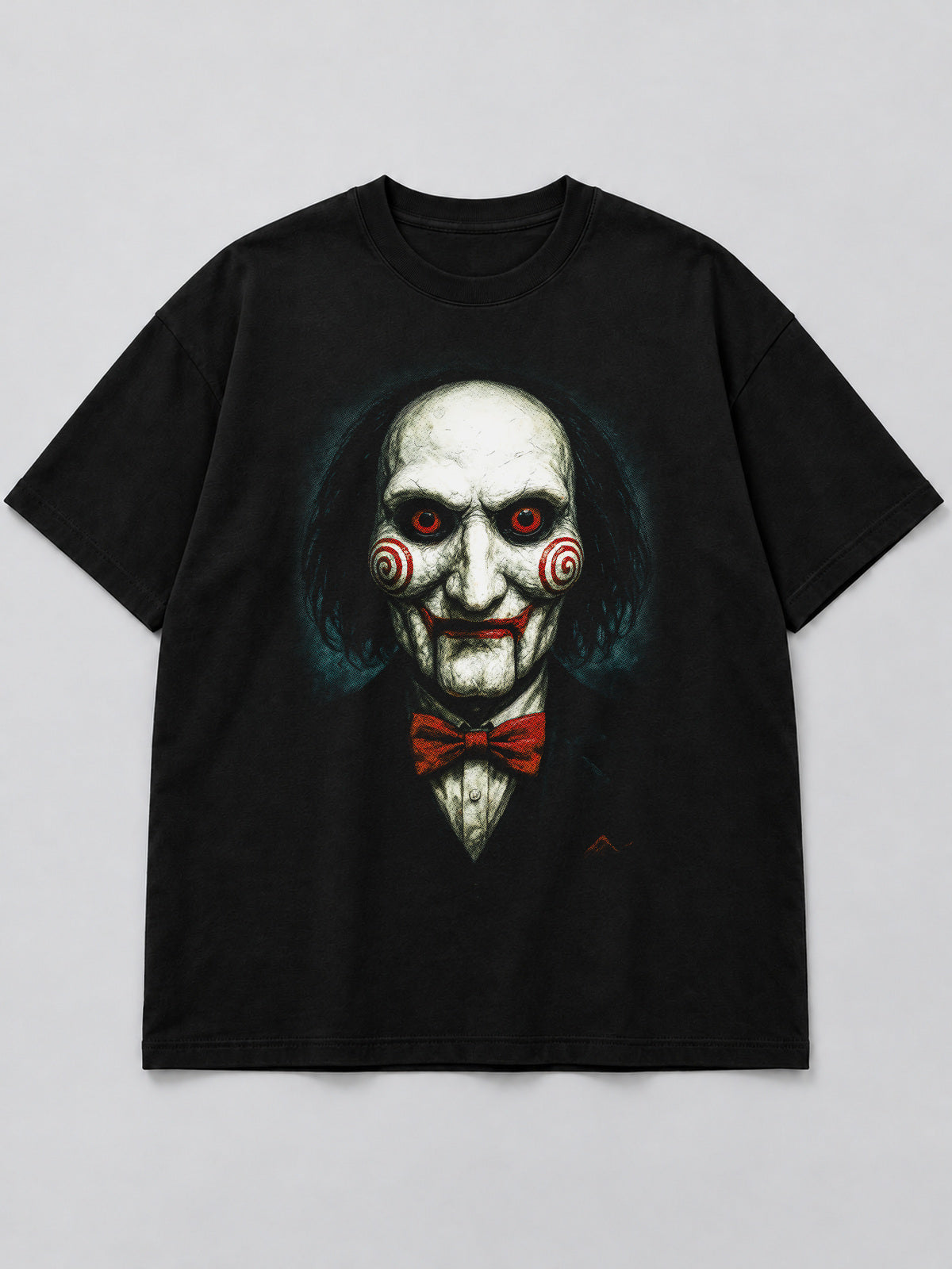 Polera Chilling Jigsaw Portrait negra de corte amplio