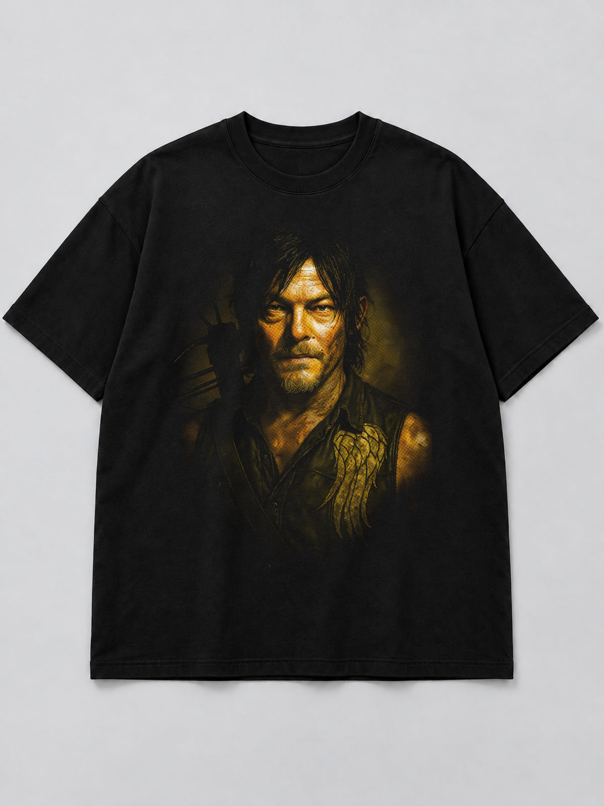 Polera Daryl Dixon Portrait negra de corte amplio