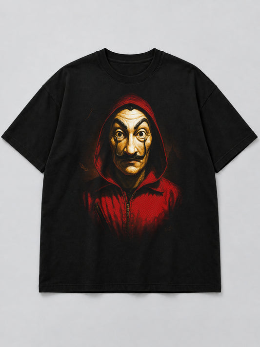 Polera Masked Revolution Icon negra de corte amplio