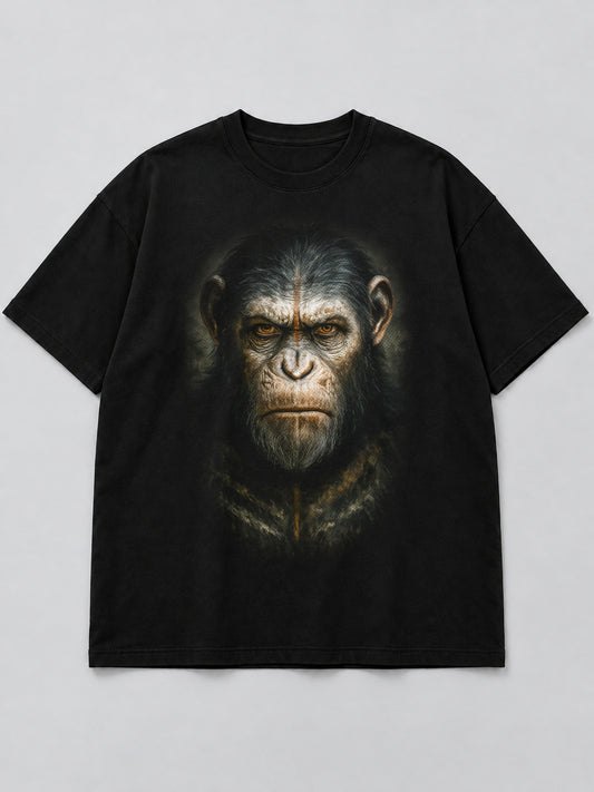 Polera Ape Revolutionary Portrait negra de corte amplio