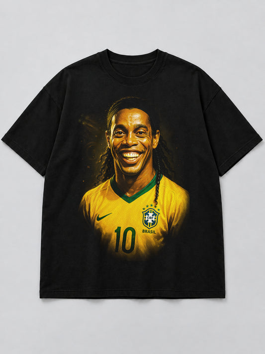 Polera Legendary Football Portrait (2) negra de corte amplio