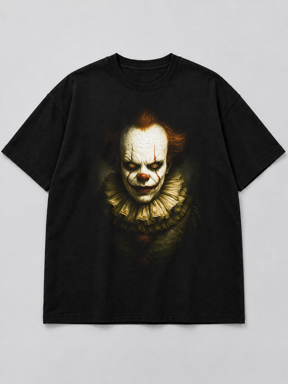 Polera Sinister Clown Portrait negra de corte amplio