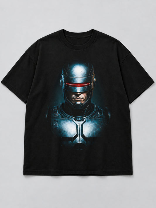Polera Cybernetic Law Enforcer negra de corte amplio
