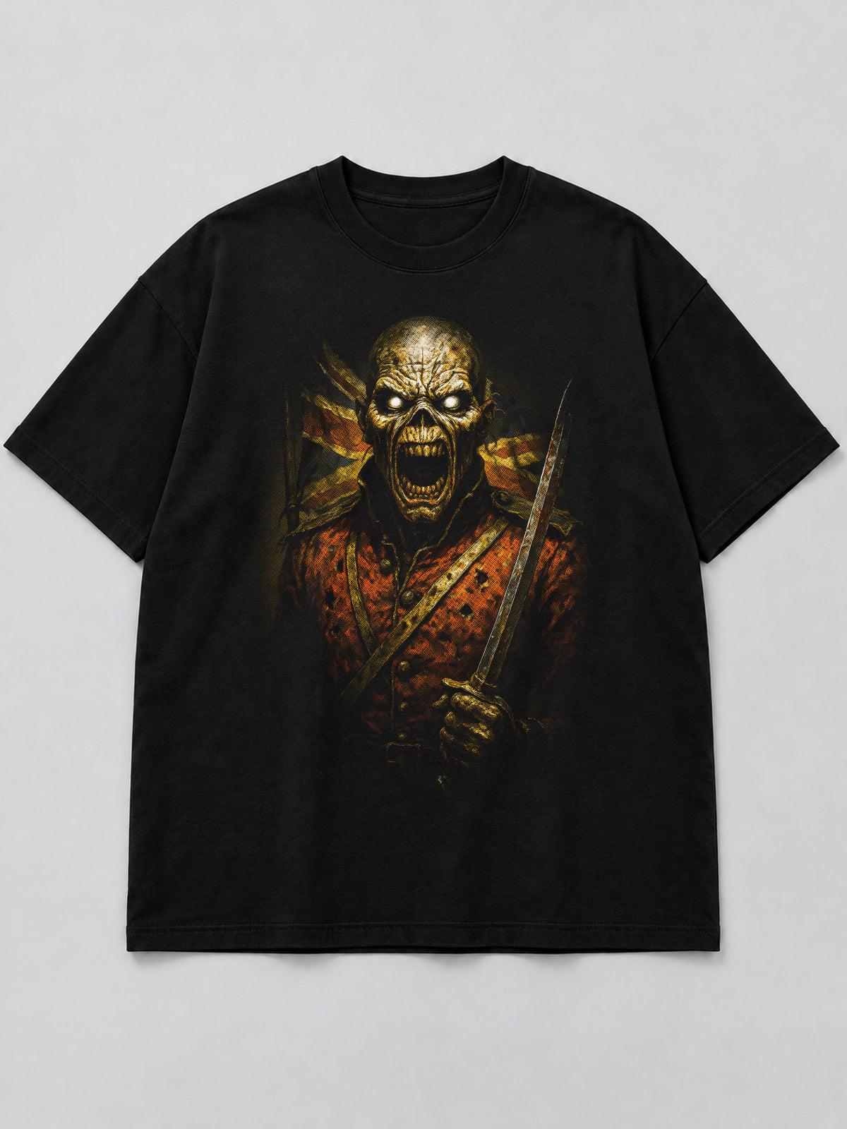 Polera Undead Trooper Fury negra de corte amplio