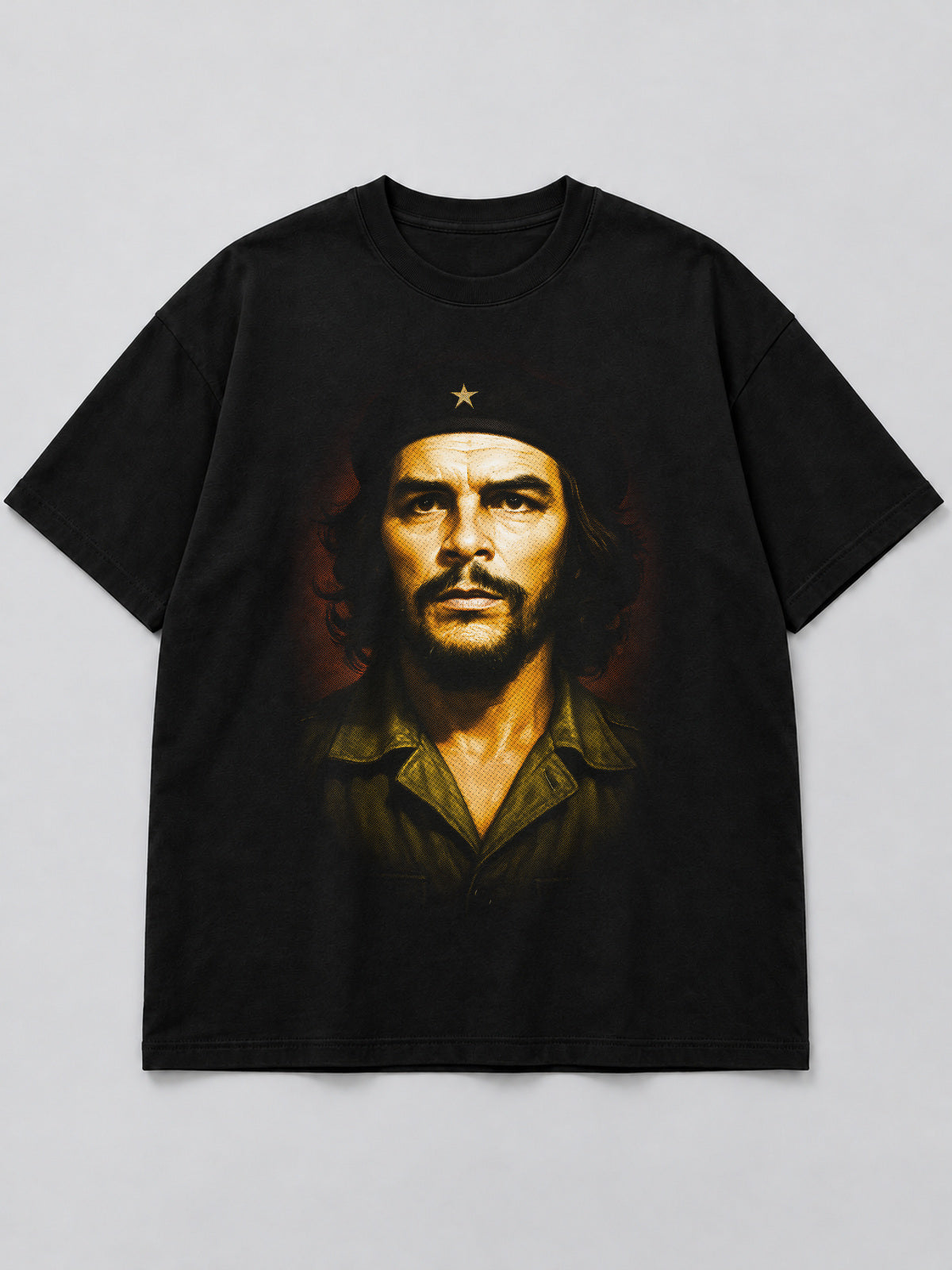 Polera Revolutionary Visionary Portrait (2) negra de corte amplio