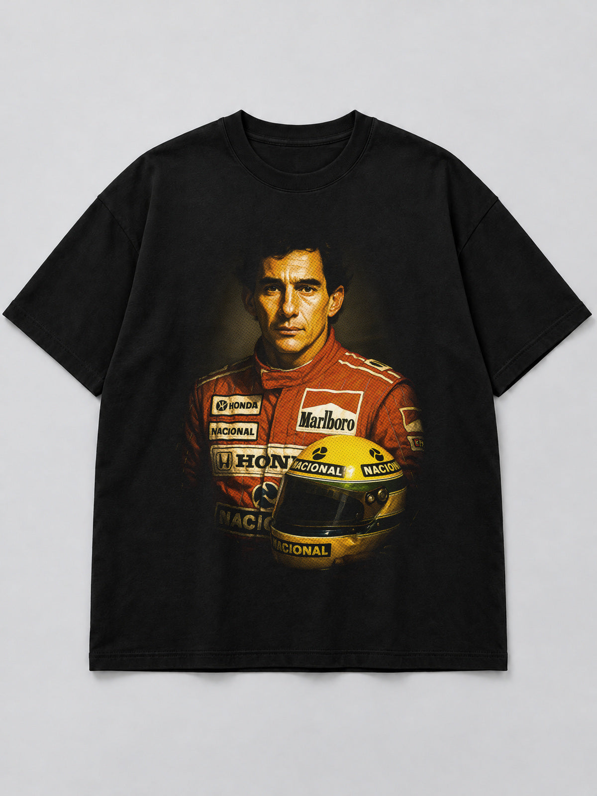 Polera Legendary F1 Driver Portrait negra de corte amplio