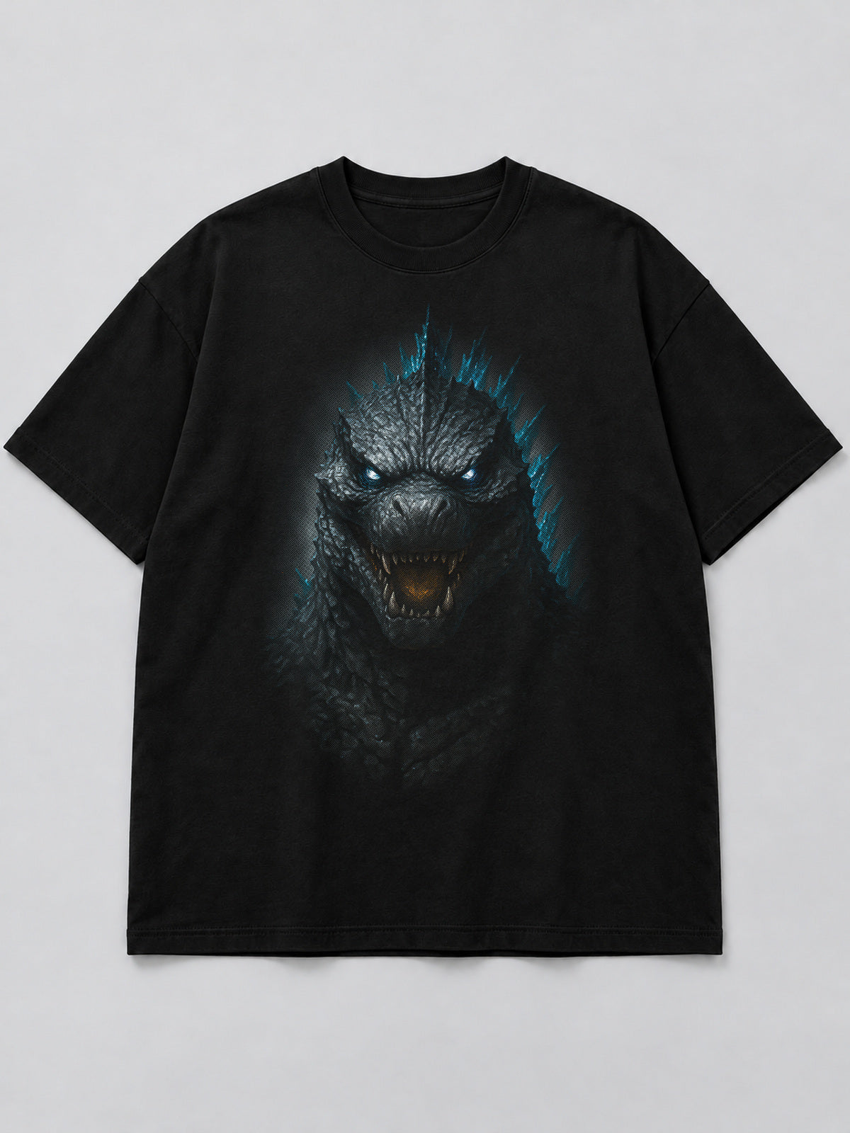 Polera Colossal Reptilian Rage negra de corte amplio