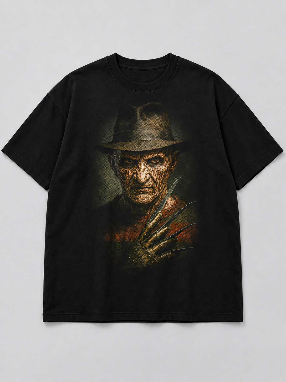 Polera Horror Icon Portrait negra de corte amplio