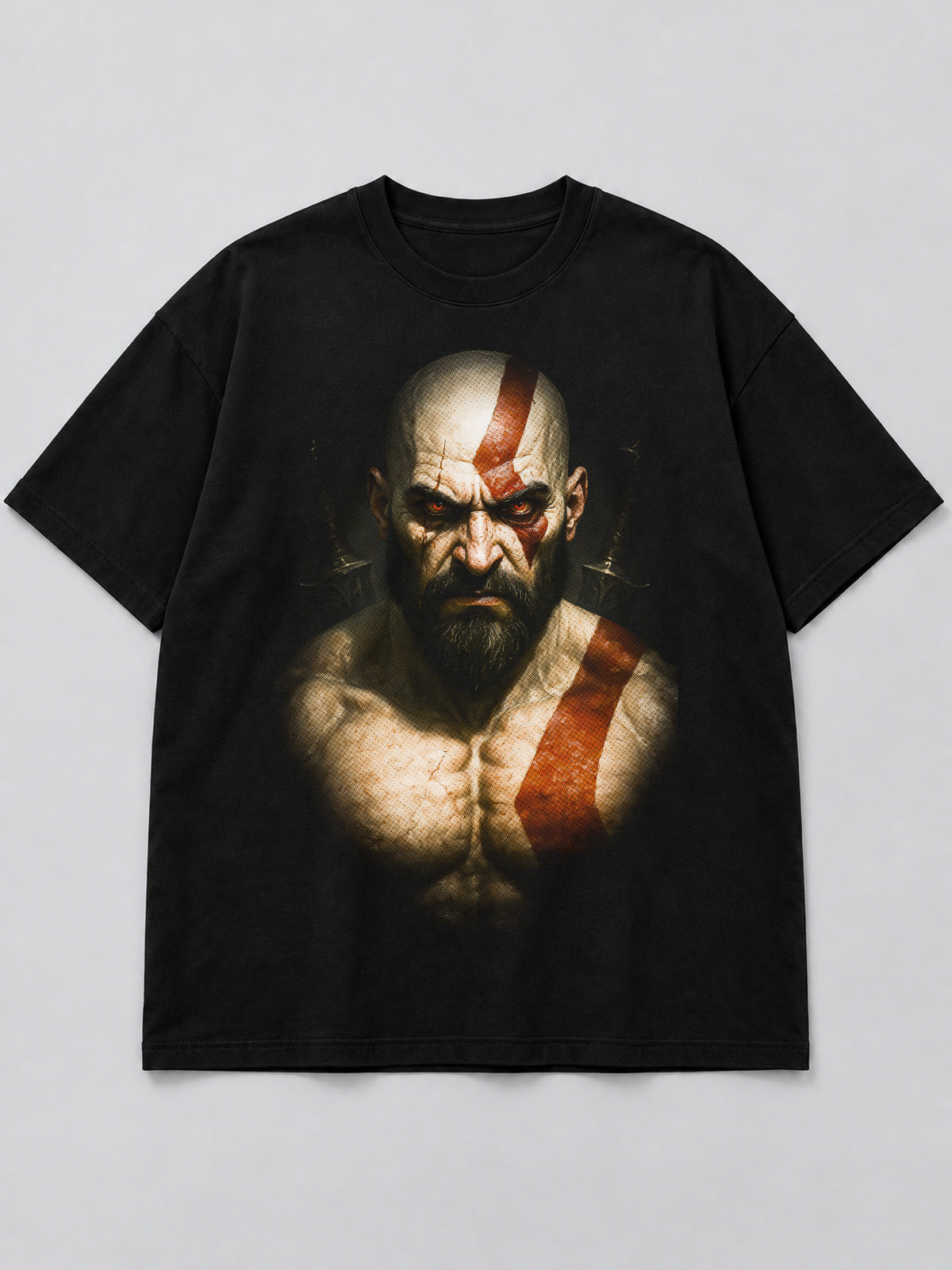 Polera Spartan Fury Unleashed negra de corte amplio