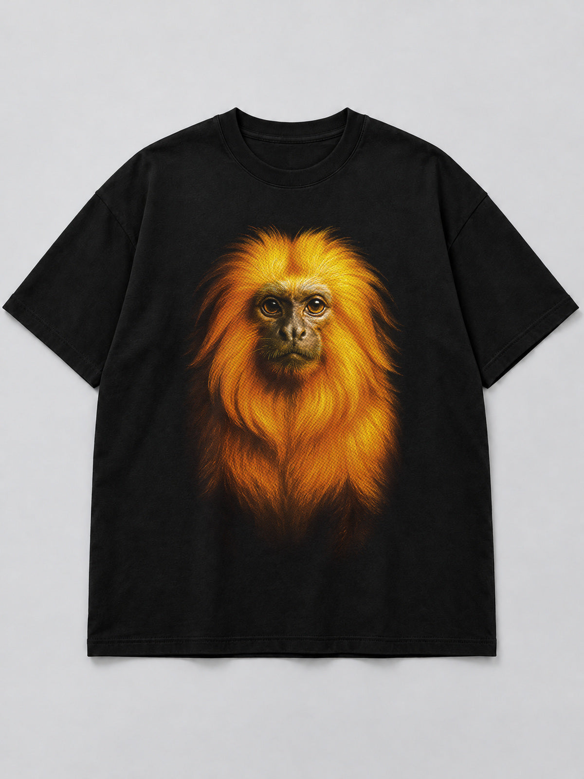 Polera Majestic Lion Tamarin negra de corte amplio