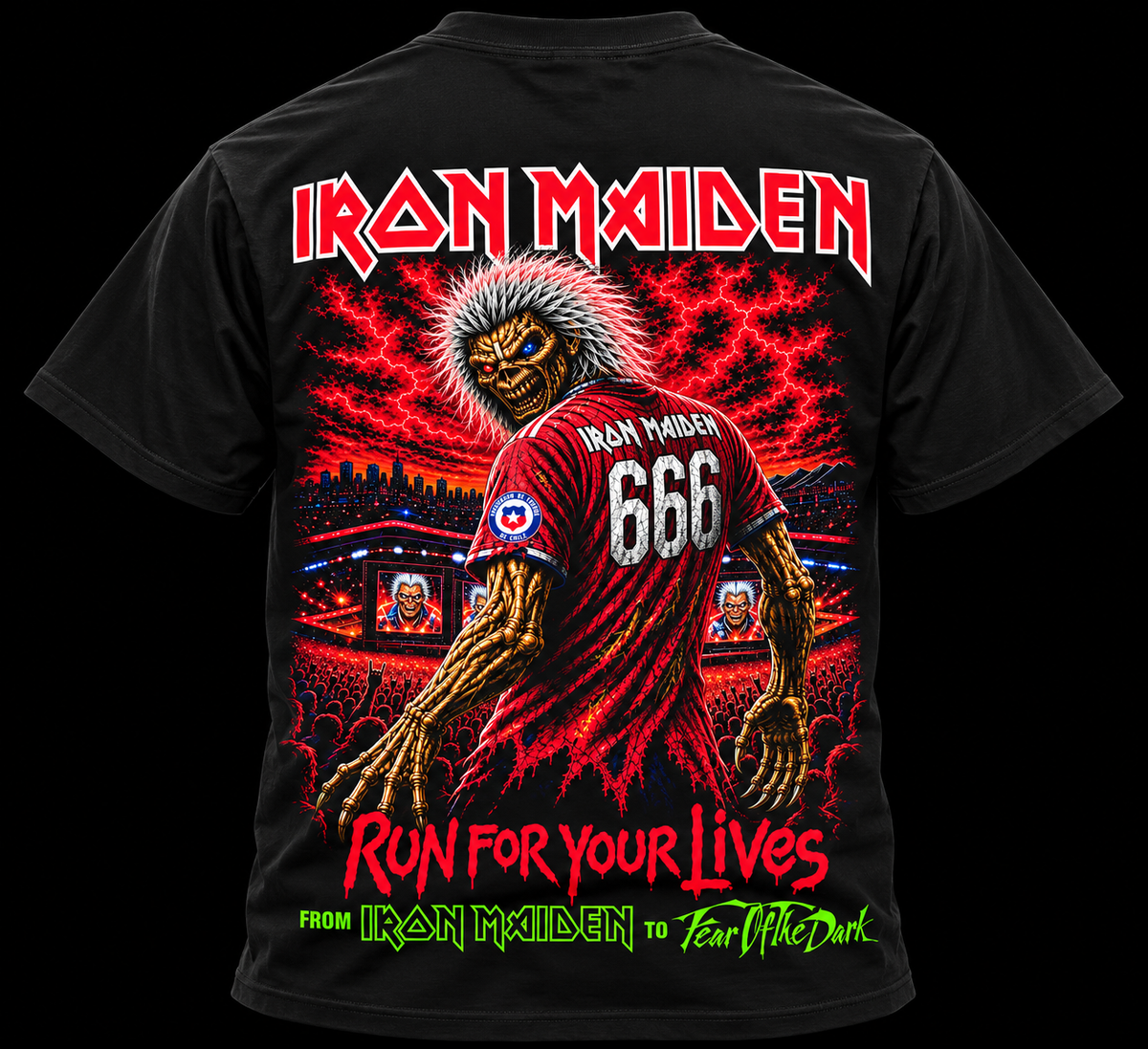 Polera Iron Maiden Negra 100% Algodón | Serigrafía Rock | ENVÍO GRATIS A TODO CHILE